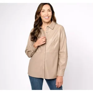 Belle by Kim Gravel Faux Leather Shacket - a world of fashionable women's clothing, including a wide selection of dresses and trendy accessories.> Dresses