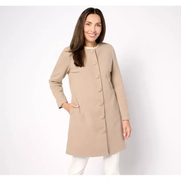 Shop All<Belle by Kim Gravel Faux Wool Out On the Town Topper - a world of fashionable women's clothing, including a wide selection of dresses and trendy accessories.