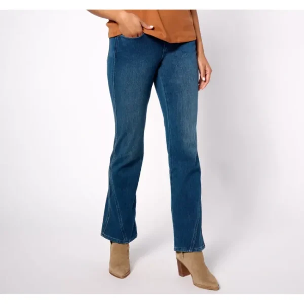 Shop All<Belle by Kim Gravel Flexibelle Regular Diagonal Jeans - a world of fashionable women's clothing, including a wide selection of dresses and trendy accessories.