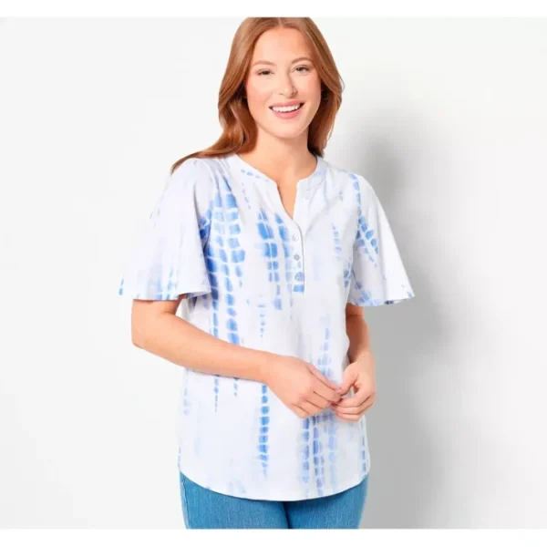 Shop All<Belle by Kim Gravel Flutter Sleeve Top - a world of fashionable women's clothing, including a wide selection of dresses and trendy accessories.