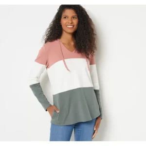 Belle by Kim Gravel French Terry Color Blocked Hoodie - a world of fashionable women's clothing, including a wide selection of dresses and trendy accessories.> Hat