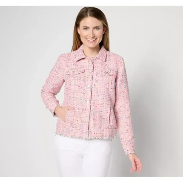 Belle by Kim Gravel Girl Boss Boucle Rainbow Jacket - a world of fashionable women's clothing, including a wide selection of dresses and trendy accessories.> Hat