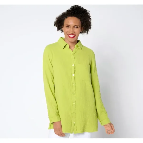 Shop All<Belle by Kim Gravel Gotta Have It Cotton Gauze Summer Night Big Shirt - a world of fashionable women's clothing, including a wide selection of dresses and trendy accessories.