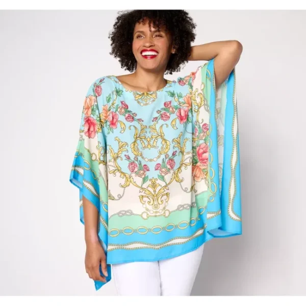 Shop All<Belle by Kim Gravel High Status Poncho Top - a world of fashionable women's clothing, including a wide selection of dresses and trendy accessories.