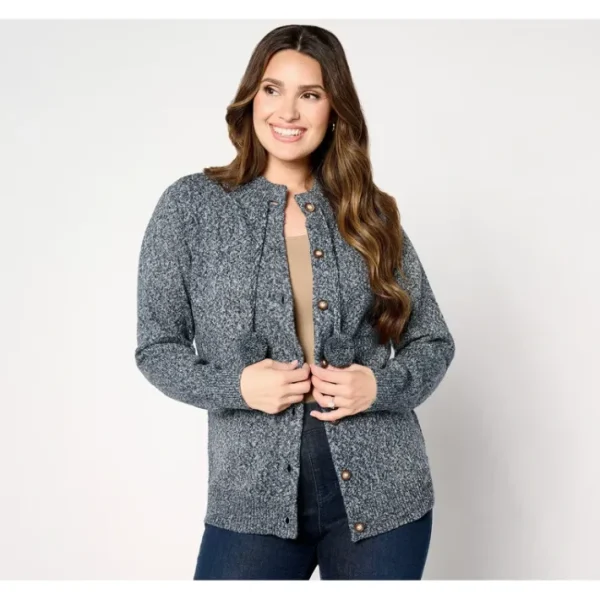 Shop All<Belle by Kim Gravel Let's Get Cozy Pom Pom Cardigan - a world of fashionable women's clothing, including a wide selection of dresses and trendy accessories.