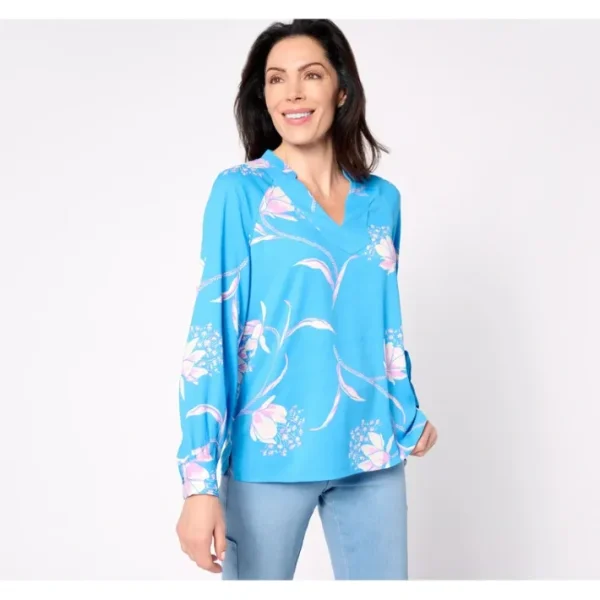 Shop All<Belle by Kim Gravel Magnolia Wishes Blouse - a world of fashionable women's clothing, including a wide selection of dresses and trendy accessories.