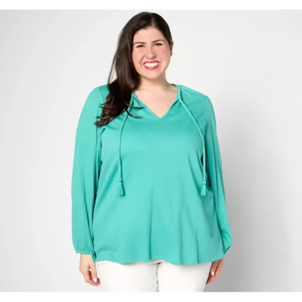 Belle by Kim Gravel Packabelle Tassel Peasant Top - a world of fashionable women's clothing, including a wide selection of dresses and trendy accessories.> Hat