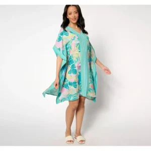 Dresses<Belle by Kim Gravel Paradisio Border Print Caftan Dress - a world of fashionable women's clothing, including a wide selection of dresses and trendy accessories.