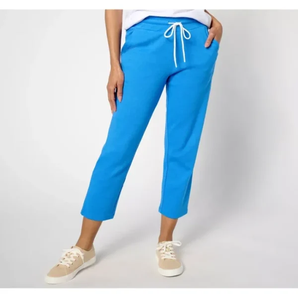 Shop All<Belle by Kim Gravel Perfect Pique Drawstring Crop Pant, Regular - a world of fashionable women's clothing, including a wide selection of dresses and trendy accessories.