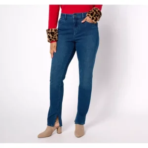 Fashion<Belle by Kim Gravel Pet Flexibelle Kickity Split Straight Jean - a world of fashionable women's clothing, including a wide selection of dresses and trendy accessories.