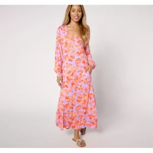 Dresses<Belle by Kim Gravel Pet. Rayon Spandex Brushed Blooms Maxi Dress - a world of fashionable women's clothing, including a wide selection of dresses and trendy accessories.