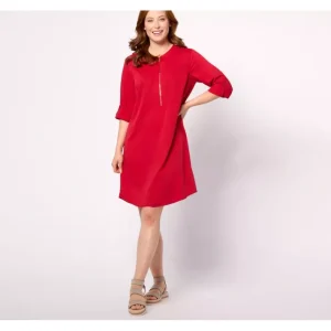 Dresses<Belle by Kim Gravel Pet Signature Zip Up Utility Dress - a world of fashionable women's clothing, including a wide selection of dresses and trendy accessories.