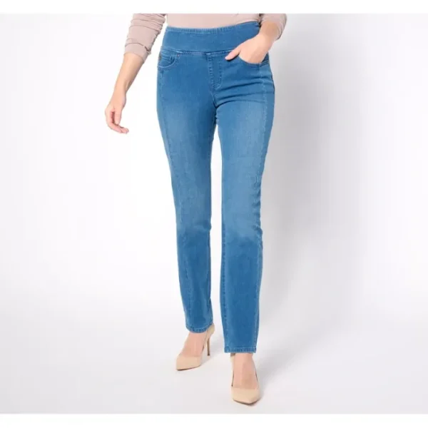 Shop All<Belle by Kim Gravel Pet TripleLuxe Denim Forward Seam Jeans - a world of fashionable women's clothing, including a wide selection of dresses and trendy accessories.