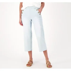 Fashion<Belle by Kim Gravel Pet TripleLuxe Denim Wide Leg Cropped Pants - a world of fashionable women's clothing, including a wide selection of dresses and trendy accessories.