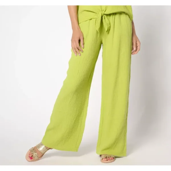 Shop All<Belle By Kim Gravel Petite Cotton Gauze Pant - a world of fashionable women's clothing, including a wide selection of dresses and trendy accessories.