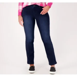 Belle by Kim Gravel Petite Denim TripleLuxe Boot Cut Jean - a world of fashionable women's clothing, including a wide selection of dresses and trendy accessories.> Hat