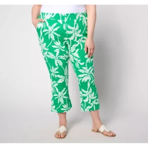 Belle by Kim Gravel Petite Perfect Pique Graphic Palm Crop Pant - a world of fashionable women's clothing, including a wide selection of dresses and trendy accessories.> Hat