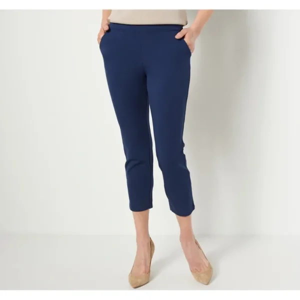 Belle by Kim Gravel Petite Ponte Ankle Pants with Back Zip - a world of fashionable women's clothing, including a wide selection of dresses and trendy accessories.> Hat