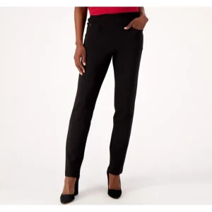 Belle by Kim Gravel Petite Ponte Slim Straight Leg Pants - a world of fashionable women's clothing, including a wide selection of dresses and trendy accessories.> Hat