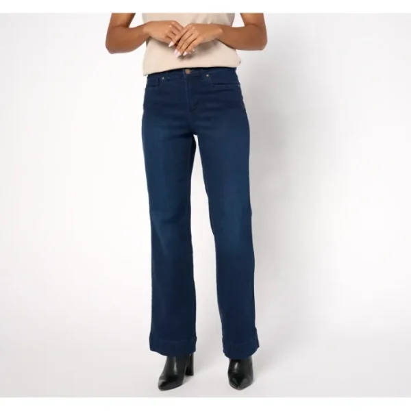 Dresses<Belle by Kim Gravel Petite TripleLuxe Denim Dressy Trouser Jean - a world of fashionable women's clothing, including a wide selection of dresses and trendy accessories.
