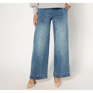 Fashion<Belle by Kim Gravel Petite TripleLuxe Denim Palazzo Topstich Jean - a world of fashionable women's clothing, including a wide selection of dresses and trendy accessories.