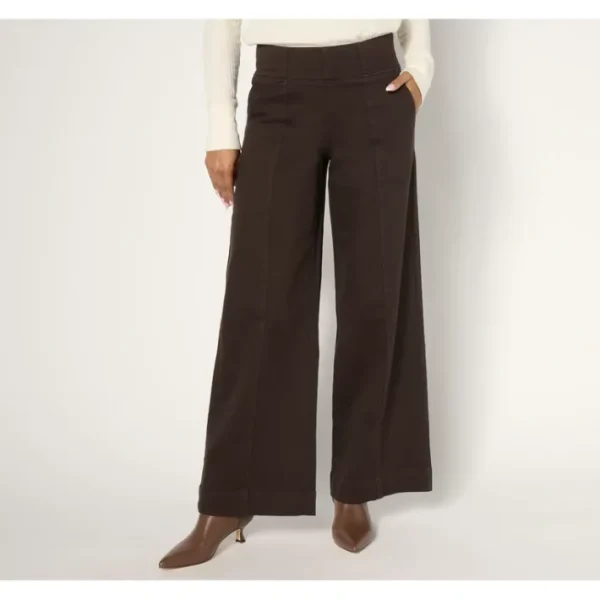 Fashion<Belle by Kim Gravel Petite TripleLuxe Twill Palazzo Topstich Jean - a world of fashionable women's clothing, including a wide selection of dresses and trendy accessories.