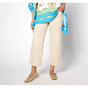 Belle by Kim Gravel Petite TripleLuxe Twill Wide Leg Cropped Pants - a world of fashionable women's clothing, including a wide selection of dresses and trendy accessories.> Hat