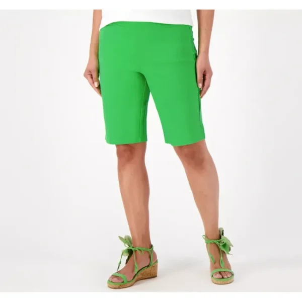 Shop All<Belle by Kim Gravel Ponte Bermuda Shorts - a world of fashionable women's clothing, including a wide selection of dresses and trendy accessories.