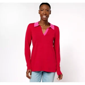 Belle by Kim Gravel Preppy Colorblock Polo Sweater - a world of fashionable women's clothing, including a wide selection of dresses and trendy accessories.> Hat