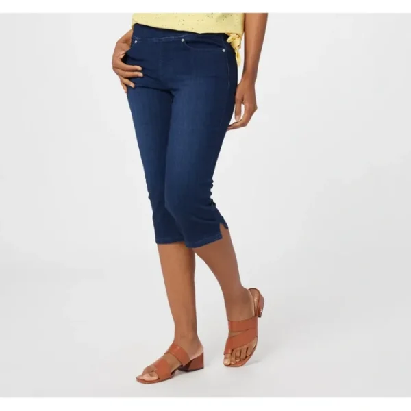Shop All<Belle by Kim Gravel Primabelle Denim Pull-On Capris - a world of fashionable women's clothing, including a wide selection of dresses and trendy accessories.