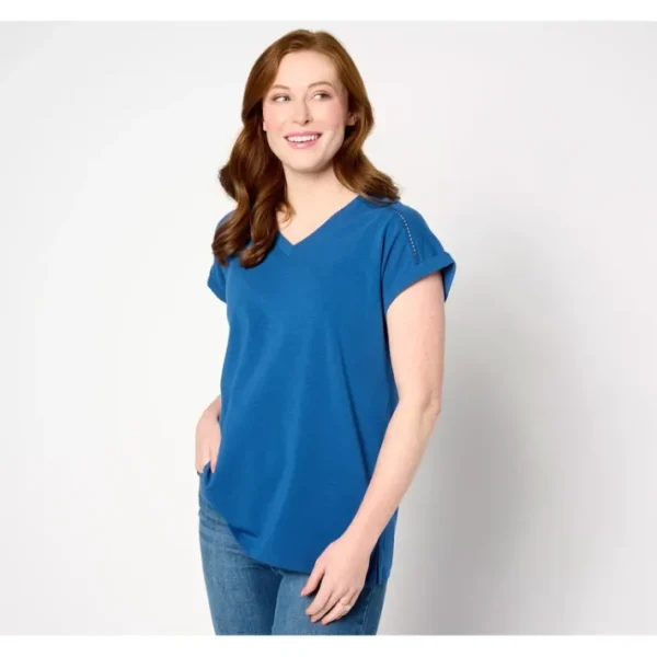 Shop All<Belle by Kim Gravel Primabelle Knit Ladder Lace Trim Top - a world of fashionable women's clothing, including a wide selection of dresses and trendy accessories.