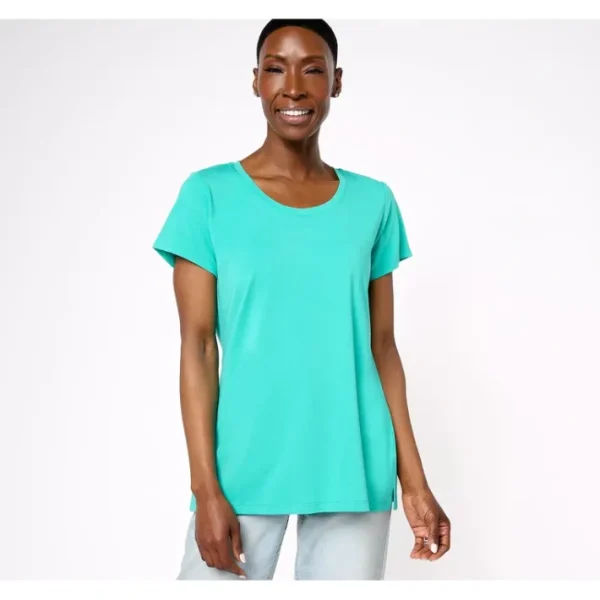 Shop All<Belle by Kim Gravel Primabelle Knit Scoop Neck T-Shirt - a world of fashionable women's clothing, including a wide selection of dresses and trendy accessories.