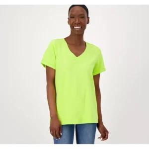 Fashion<Belle by Kim Gravel Primabelle Knit Short Sleeve V-Neck Top - a world of fashionable women's clothing, including a wide selection of dresses and trendy accessories.