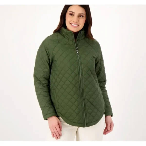 Shop All<Belle by Kim Gravel Quilted Zip-Front Jacket - a world of fashionable women's clothing, including a wide selection of dresses and trendy accessories.