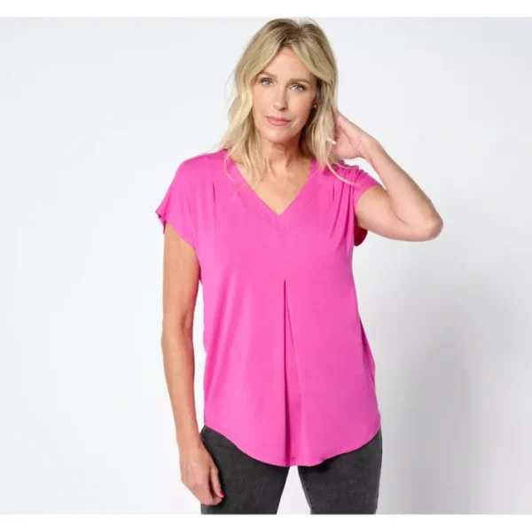 Shop All<Belle by Kim Gravel Rayon Spandex Solid Top - a world of fashionable women's clothing, including a wide selection of dresses and trendy accessories.