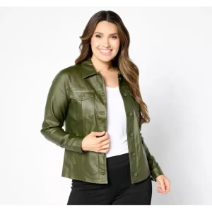 Belle by Kim Gravel Rebelleious Coated Twill Cargo Jacket - a world of fashionable women's clothing, including a wide selection of dresses and trendy accessories.> Coats