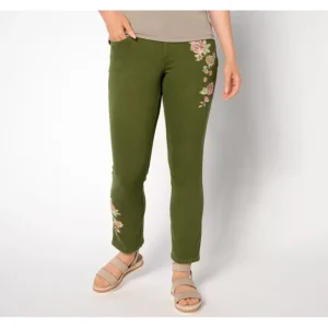Belle by Kim Gravel Reg Flexibelle Floral Straight Leg Ankle Jeans - a world of fashionable women's clothing, including a wide selection of dresses and trendy accessories.> Hat