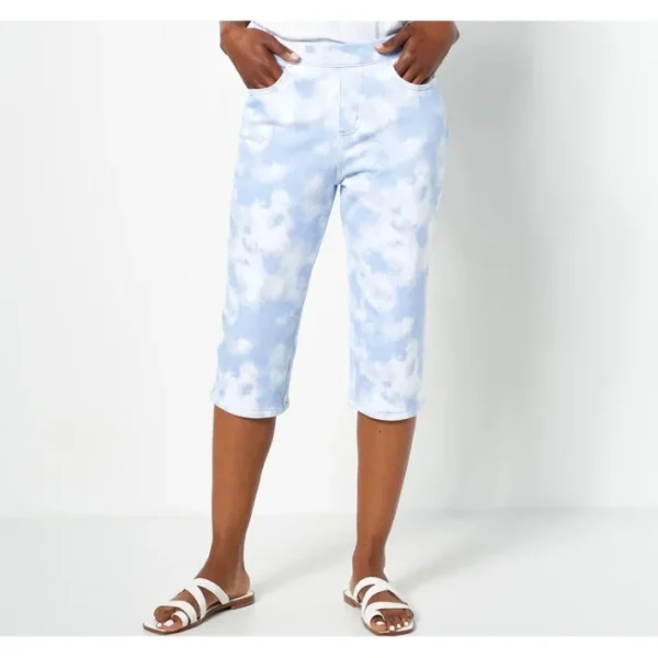 Shop All<Belle by Kim Gravel_Reg Flexibelle Tie Dye Pedal Pusher - a world of fashionable women's clothing, including a wide selection of dresses and trendy accessories.