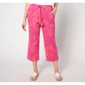 Fashion<Belle by Kim Gravel_Reg Packabelle Paradise Palm Cropped Pant - a world of fashionable women's clothing, including a wide selection of dresses and trendy accessories.