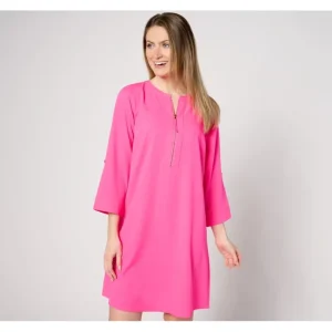 Dresses<Belle by Kim Gravel Reg Signature Zip Up Utility Dress - a world of fashionable women's clothing, including a wide selection of dresses and trendy accessories.