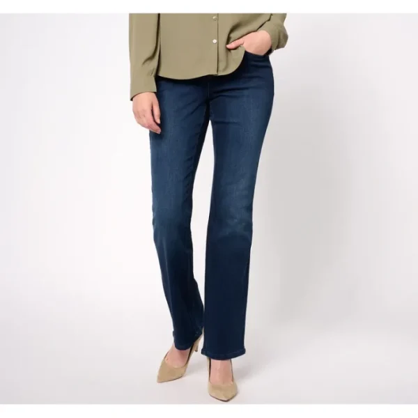 Shop All<Belle by Kim Gravel Reg TripleLuxe Denim Baby Boot-Cut Jean - a world of fashionable women's clothing, including a wide selection of dresses and trendy accessories.
