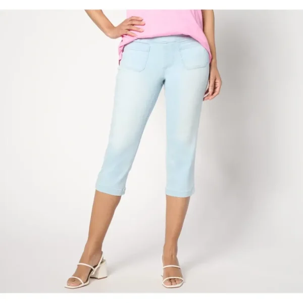 Belle by Kim Gravel Reg TripleLuxe Denim Patch Pocket Capri - a world of fashionable women's clothing, including a wide selection of dresses and trendy accessories.> Hat