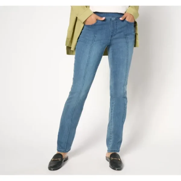 Shop All<Belle by Kim Gravel Reg TripleLuxe Denim Pintuck Perfection Jean - a world of fashionable women's clothing, including a wide selection of dresses and trendy accessories.