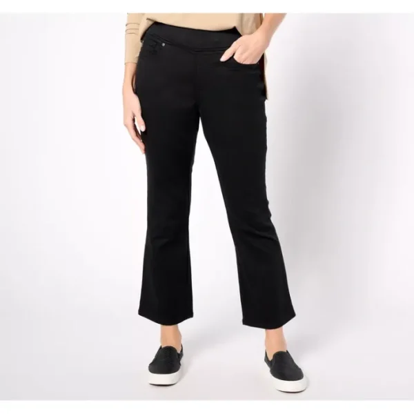 Shop All<Belle by Kim Gravel Reg TripleLuxe Twill Kick Flare Jean - a world of fashionable women's clothing, including a wide selection of dresses and trendy accessories.