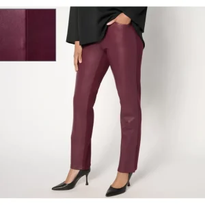 Belle by Kim Gravel Regular Faux Leather Front, Ponte Back Pant - a world of fashionable women's clothing, including a wide selection of dresses and trendy accessories.> Hat