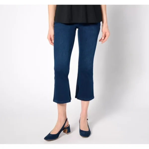 Shop All<Belle by Kim Gravel Regular Flexibelle Kickity Split Cropped Jean - a world of fashionable women's clothing, including a wide selection of dresses and trendy accessories.