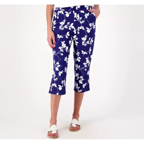 Shop All<Belle by Kim Gravel Regular Perfect Pique Floral Pant - a world of fashionable women's clothing, including a wide selection of dresses and trendy accessories.