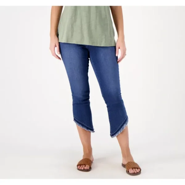 Shop All<Belle by Kim Gravel Released Curved Hem Cropped Pant - a world of fashionable women's clothing, including a wide selection of dresses and trendy accessories.