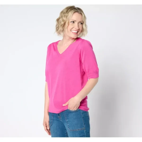Shop All<Belle by Kim Gravel Short Puff Sleeve Summer Sweater - a world of fashionable women's clothing, including a wide selection of dresses and trendy accessories.