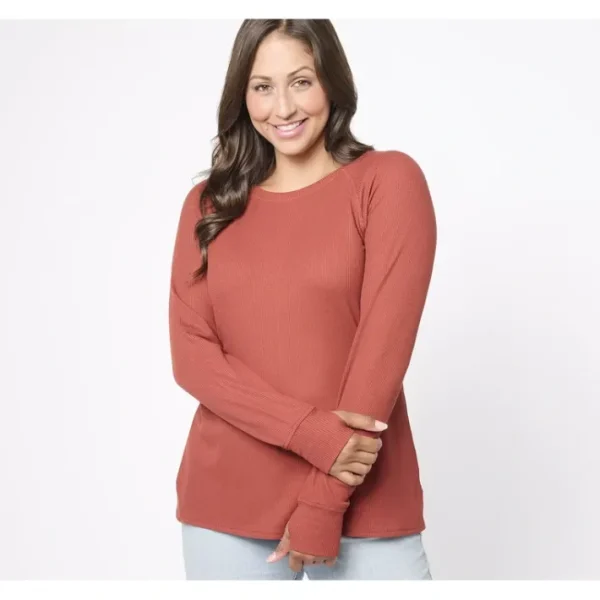 Shop All<Belle by Kim Gravel Silky Waffle Ballet Neck Seamed Top - a world of fashionable women's clothing, including a wide selection of dresses and trendy accessories.